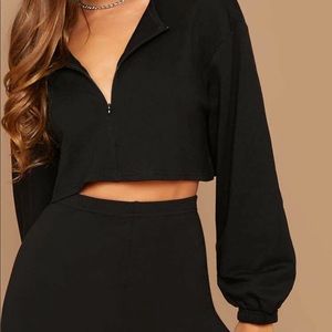 Black cropped top